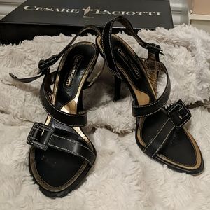 Cesare Paciotti Black Sandal Heel